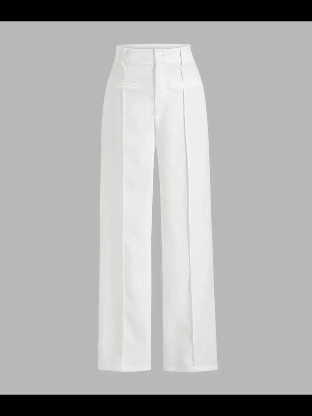 High-Waist White Wide-Leg Trousers